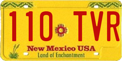 NM license plate 110TVR