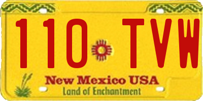 NM license plate 110TVW
