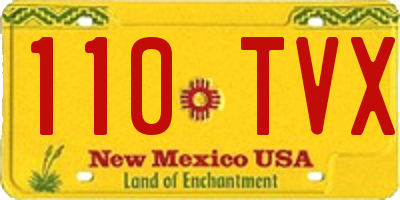 NM license plate 110TVX