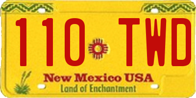 NM license plate 110TWD