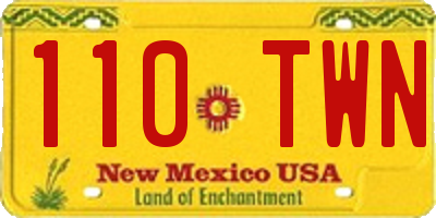 NM license plate 110TWN