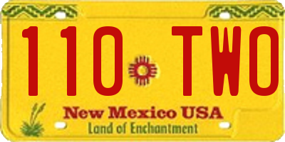 NM license plate 110TWO