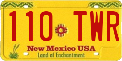 NM license plate 110TWR