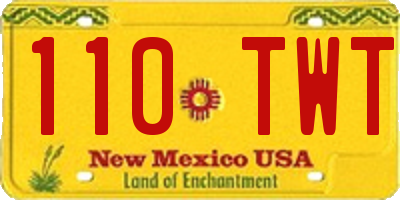 NM license plate 110TWT