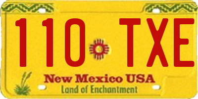 NM license plate 110TXE