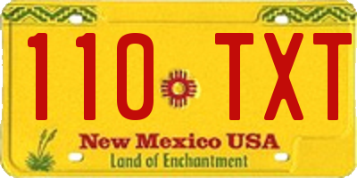 NM license plate 110TXT