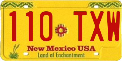 NM license plate 110TXW