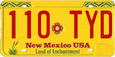 NM license plate 110TYD