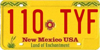 NM license plate 110TYF