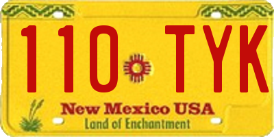 NM license plate 110TYK