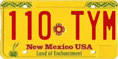 NM license plate 110TYM