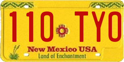 NM license plate 110TYO