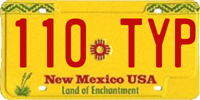 NM license plate 110TYP