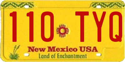 NM license plate 110TYQ