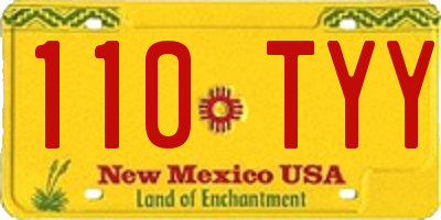 NM license plate 110TYY