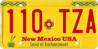 NM license plate 110TZA