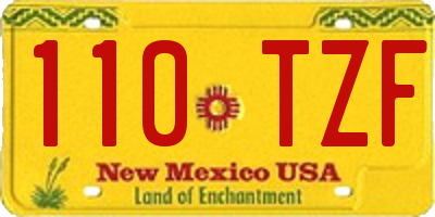 NM license plate 110TZF