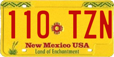 NM license plate 110TZN