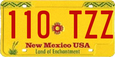 NM license plate 110TZZ