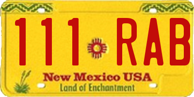 NM license plate 111RAB