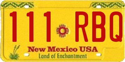 NM license plate 111RBQ