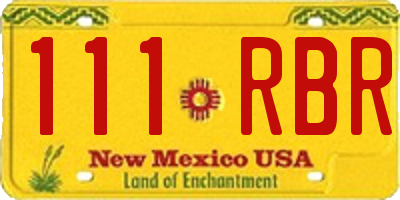 NM license plate 111RBR