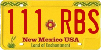 NM license plate 111RBS