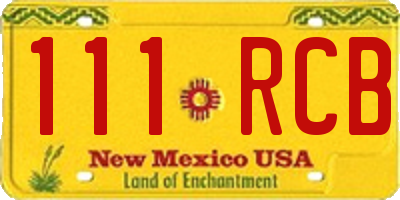NM license plate 111RCB