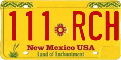 NM license plate 111RCH