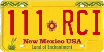 NM license plate 111RCI