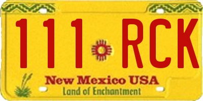 NM license plate 111RCK