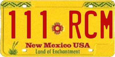 NM license plate 111RCM