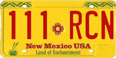 NM license plate 111RCN