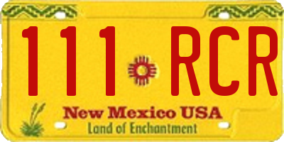 NM license plate 111RCR