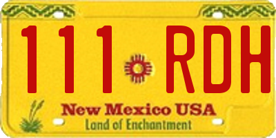 NM license plate 111RDH