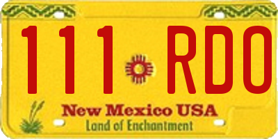 NM license plate 111RDO