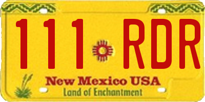 NM license plate 111RDR