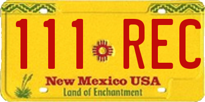 NM license plate 111REC