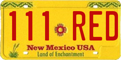 NM license plate 111RED