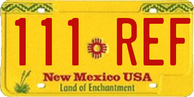 NM license plate 111REF