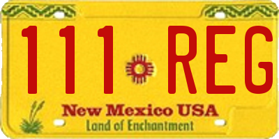 NM license plate 111REG