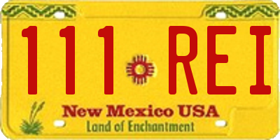NM license plate 111REI