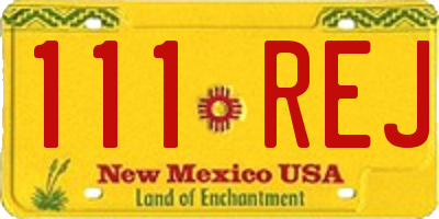 NM license plate 111REJ