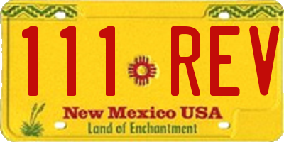 NM license plate 111REV