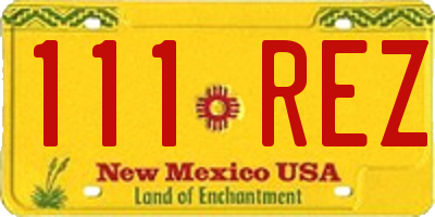 NM license plate 111REZ