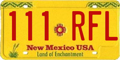 NM license plate 111RFL