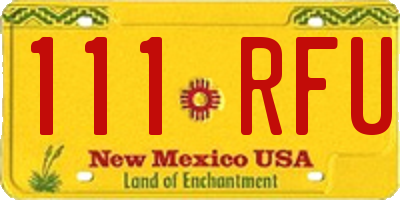 NM license plate 111RFU