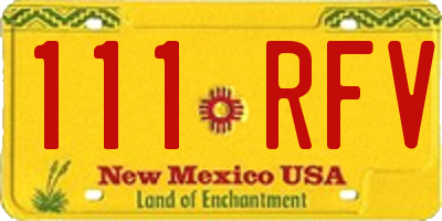 NM license plate 111RFV