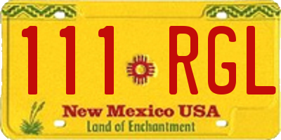 NM license plate 111RGL