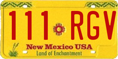NM license plate 111RGV